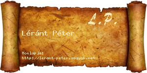 Léránt Péter névjegykártya